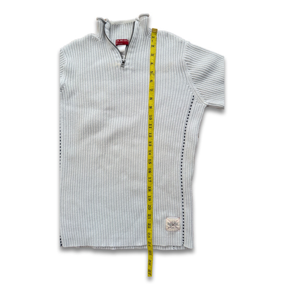 Small Guess Jeans Zip Up Neck Pullover Sweater Light Sky Blue 100% Cotton - Picture 8 of 11